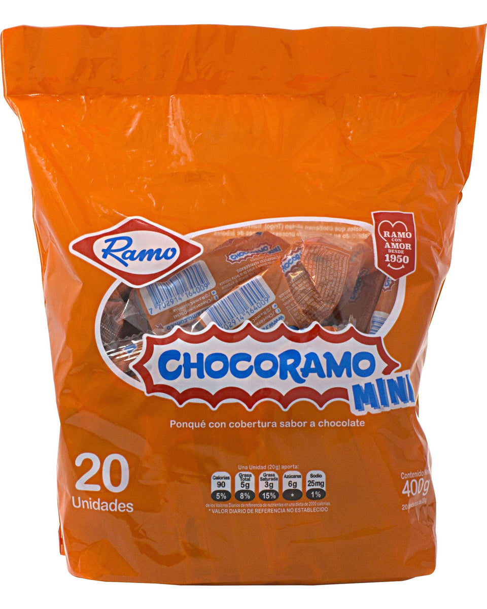 Ramo Chocoramo Mini Cakes 20-count pack, ideal for sharing.