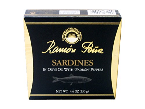 Ramon Pena Gold sardines in olive oil with Padron pepper, ideal for tapas and artisanal snacking