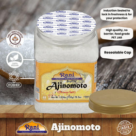 Rani Ajinomoto packaging highlights non GMO and gluten friendly features