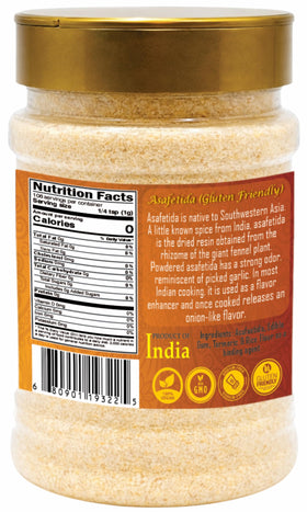 Rani Asafetida Ground on a spice shelf emphasizes authentic Indian seasoning heritage.