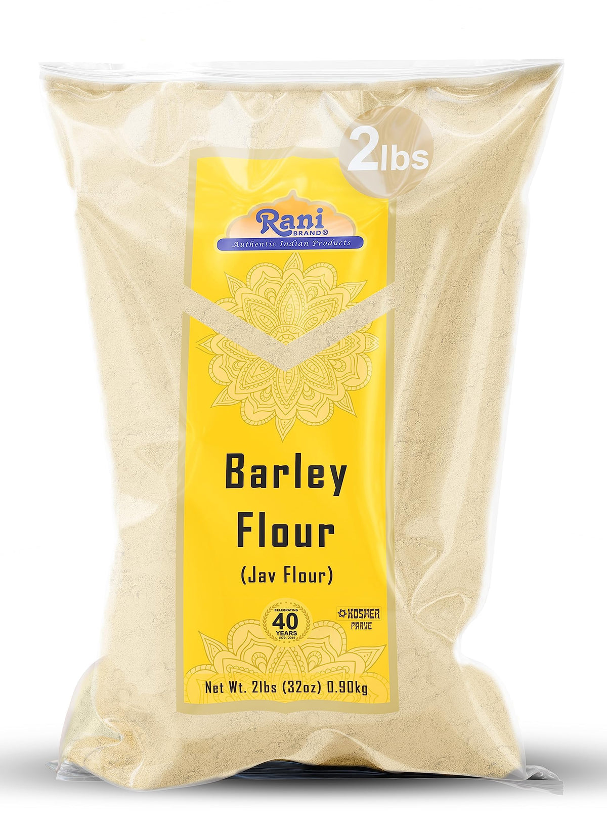 Rani Barley Flour Jav bag on counter for gluten-friendly baking.