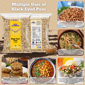 Rani Black Eyed Peas lobhia raw beans closeup showing smooth texture for quick cooking.