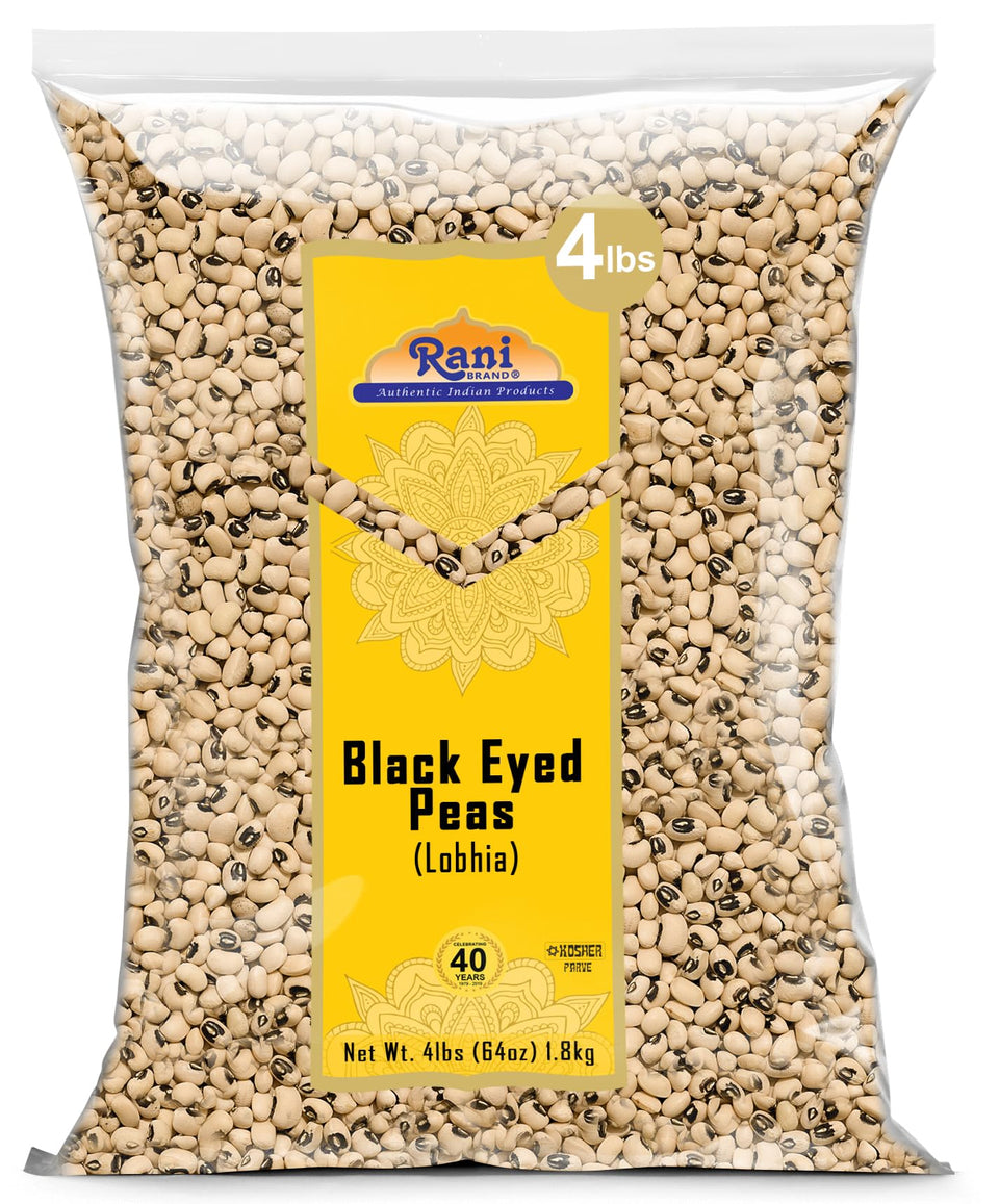 Rani Black Eyed Peas lobhia dried bulk bag ideal for hearty soups.