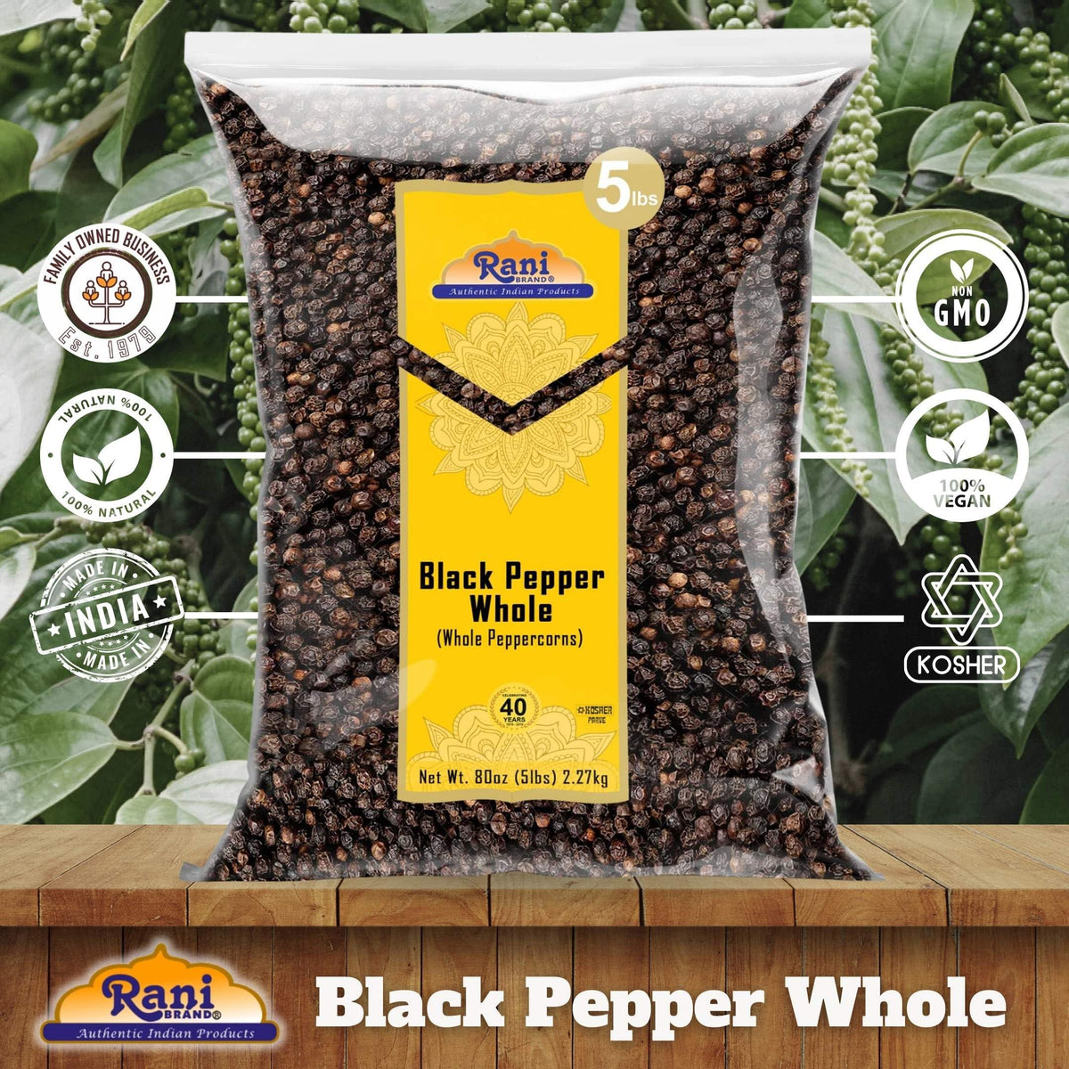 Rani Black Pepper Whole close-up aroma for home cooking