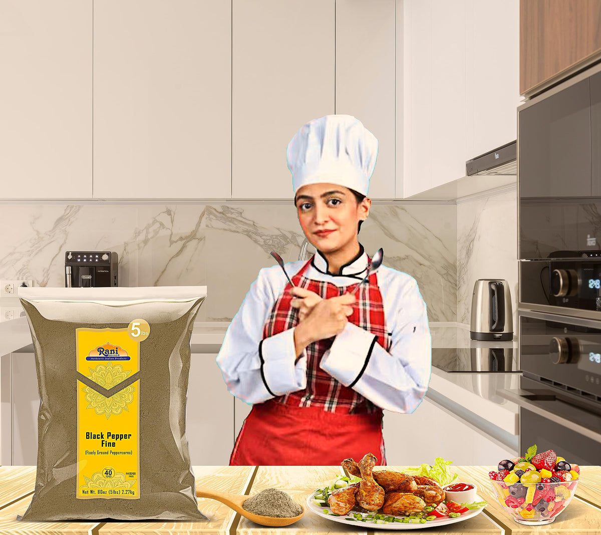 Rani Black Pepper fine powder bottle ready for kitchen use and quick seasoning