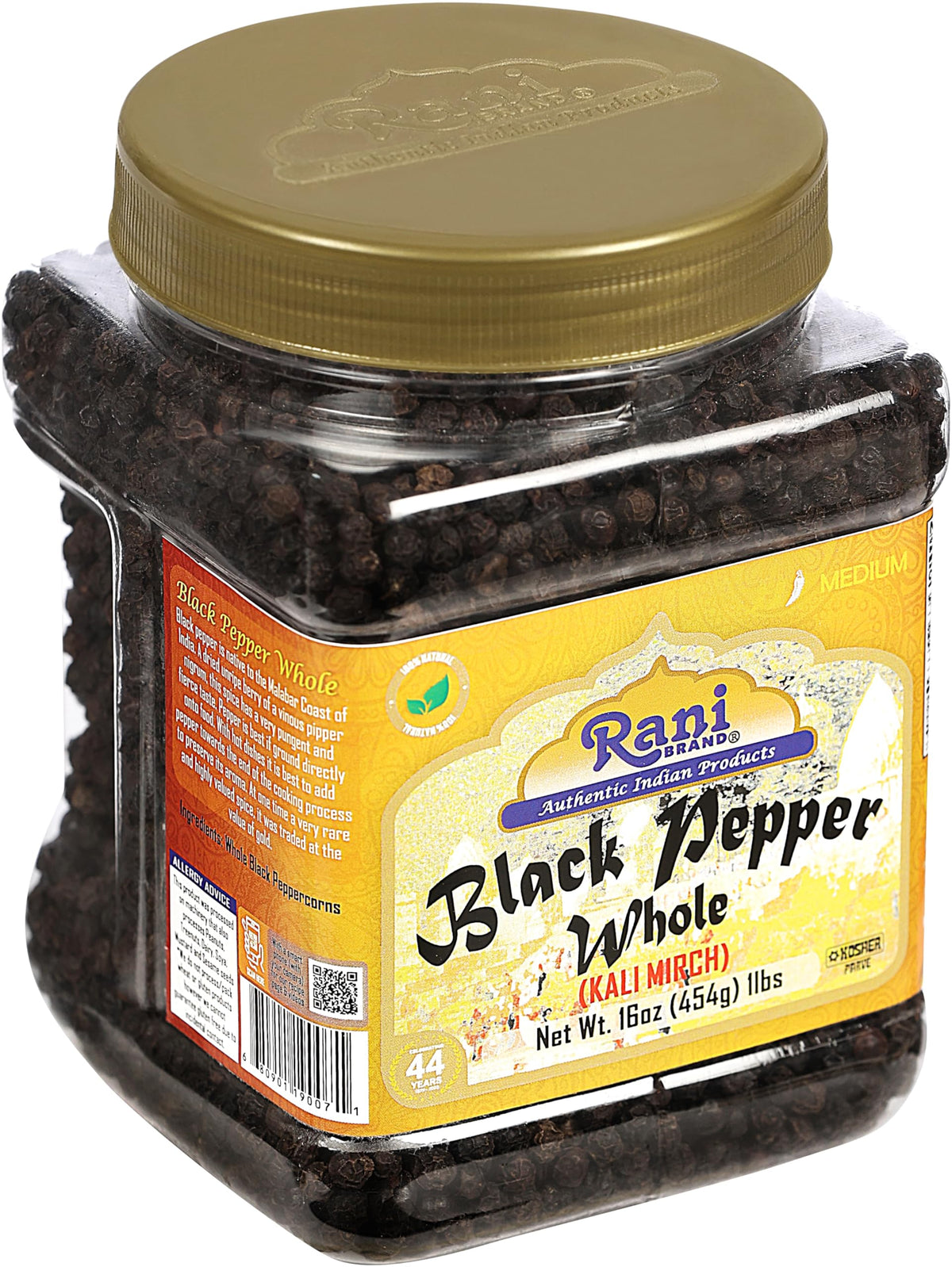 Rani Black Pepper Whole spice on spice-drawer ready for everyday flavor