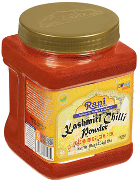 Rani Kashmiri Powder in a kitchen scene suggests versatile cooking uses.