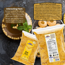 Rani Brand Pani Puri Coins microwave-ready close-up for quick, crispy results