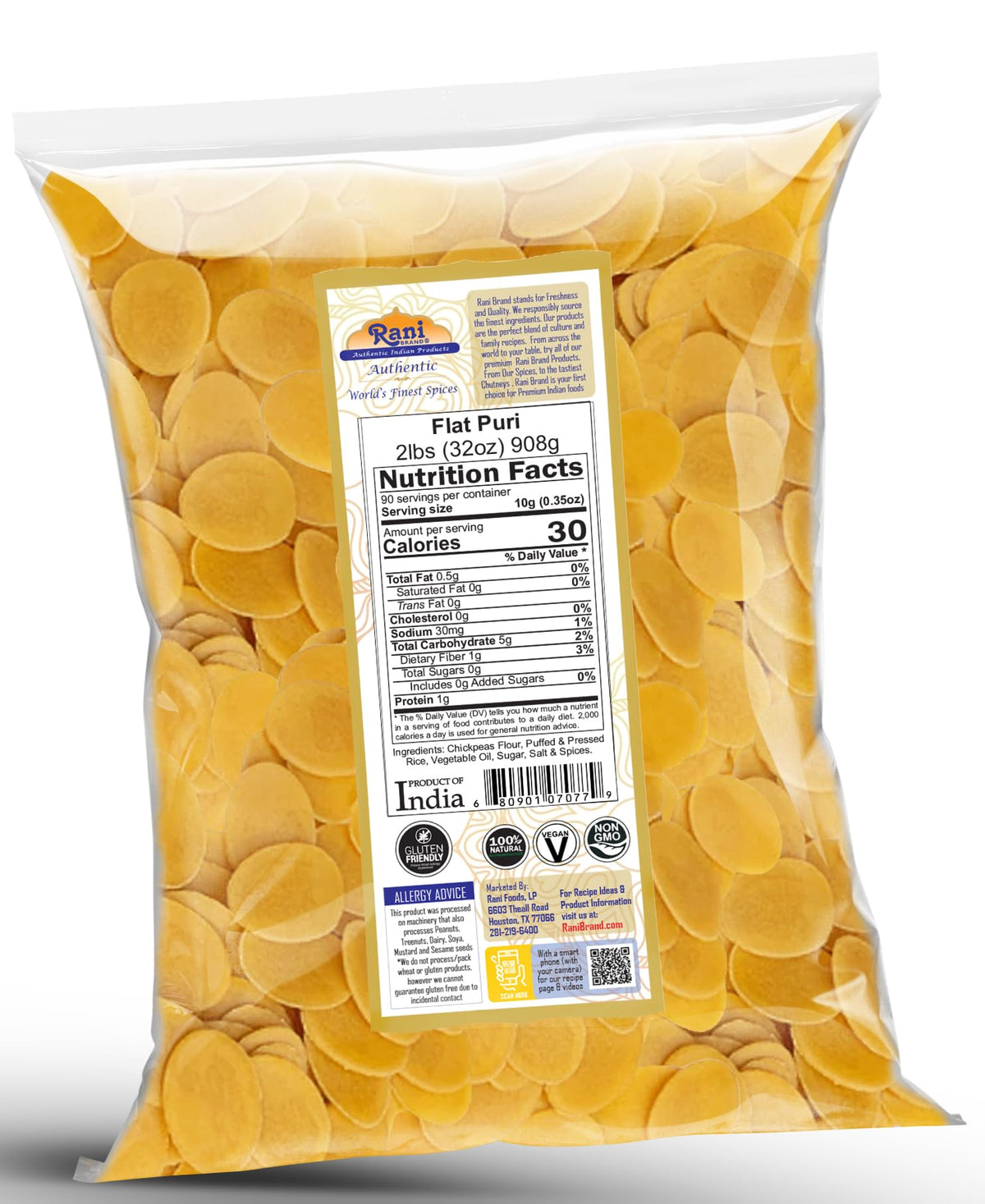 Rani Brand Pani Puri Coins storage tips in pantry-friendly packaging