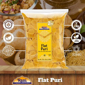 Rani Brand Pani Puri Coins wheat-semolina ingredients highlighted for authentic texture