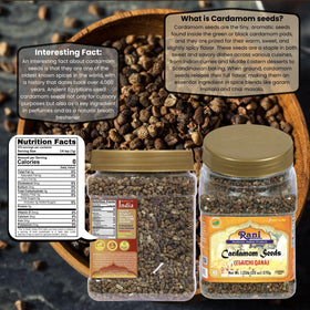Rani Cardamom aroma for biryani and chai in a cooking scene.