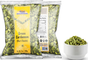 Whole green cardamom in no-barrier bag preserves aroma and freshness.