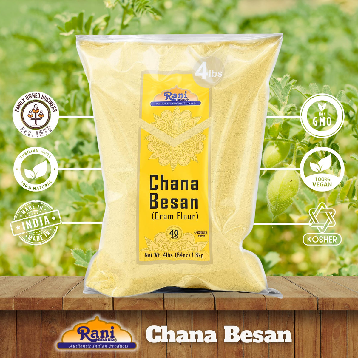 Rani Chana Besan cookie batch illustrates gluten-free baking with natural protein