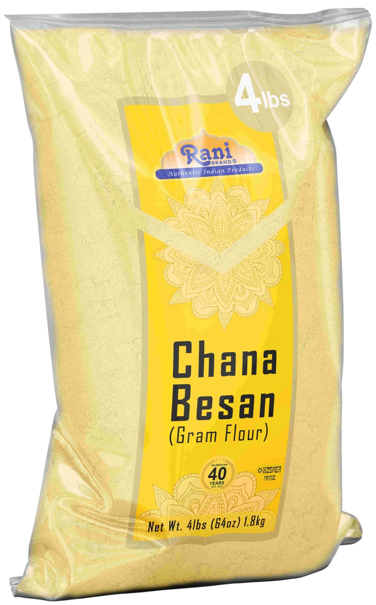 Rani Chana Besan kitchen-use image showcases bulk flour for batch cooking