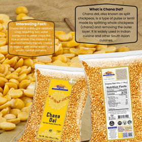 Rani Chana Dal on kitchen shelf beside spices for versatile meals.