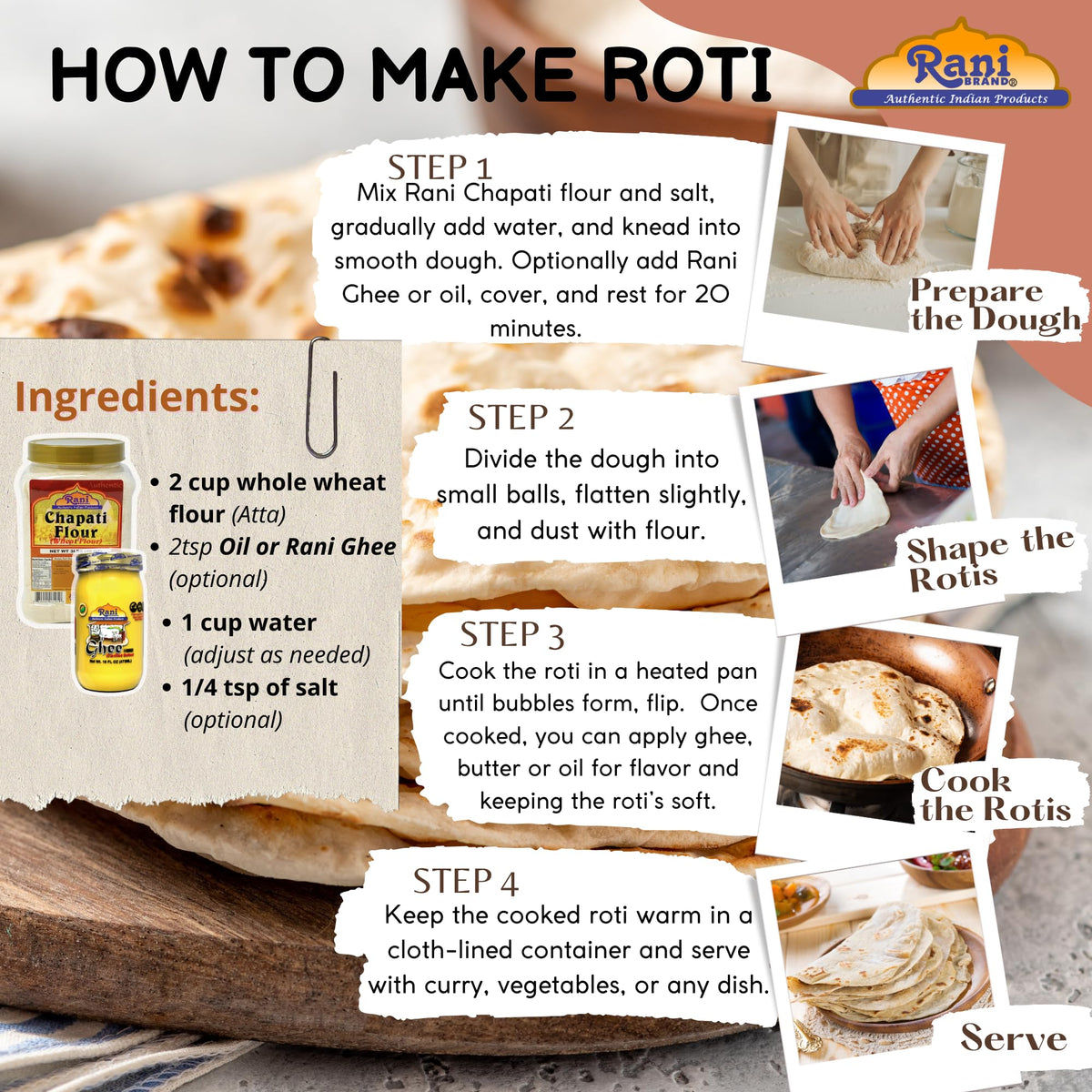 Rani Chapati Flour packaging close-up highlighting authenticity