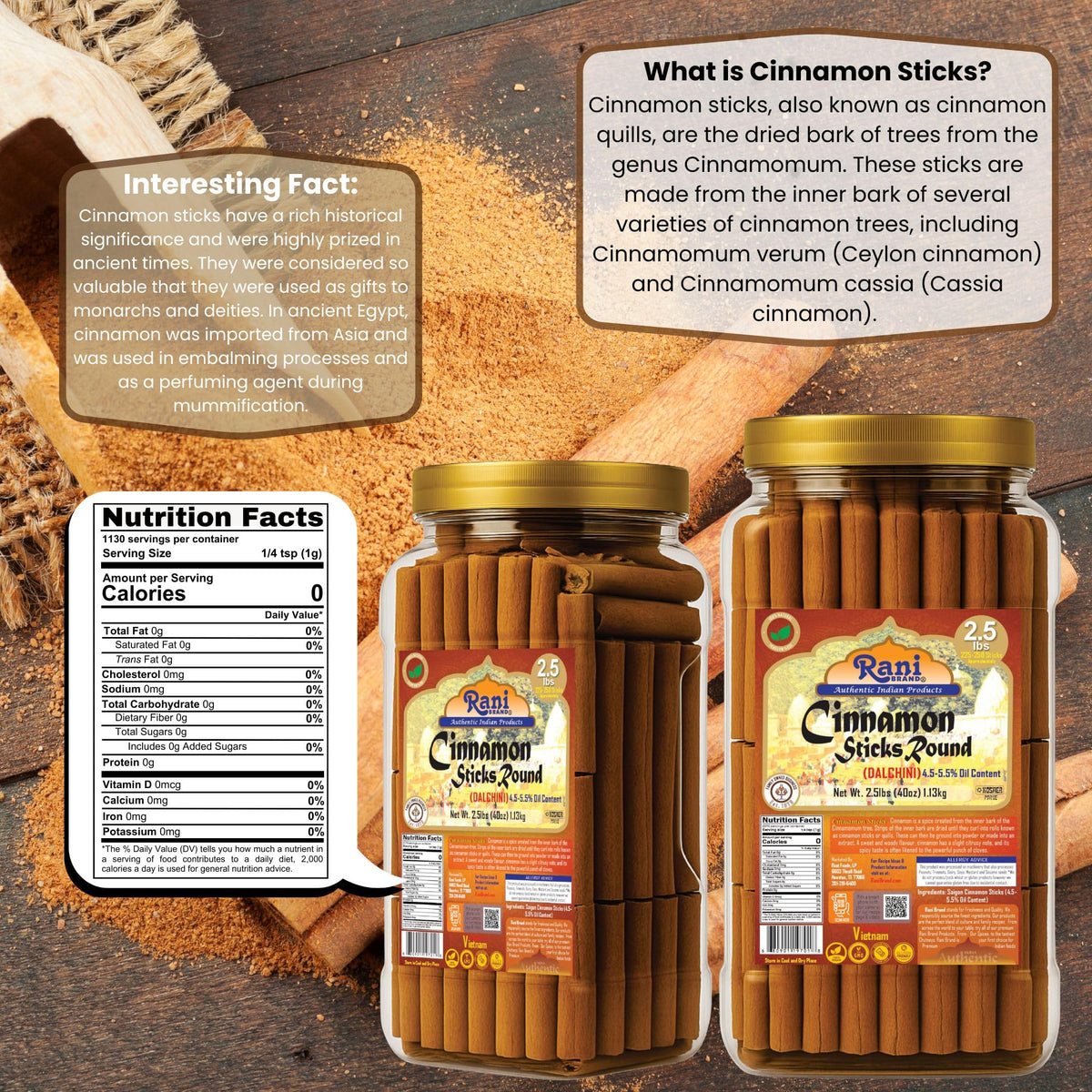 Rani Cassia Cinnamon Sticks highlighting bold aroma and flavor