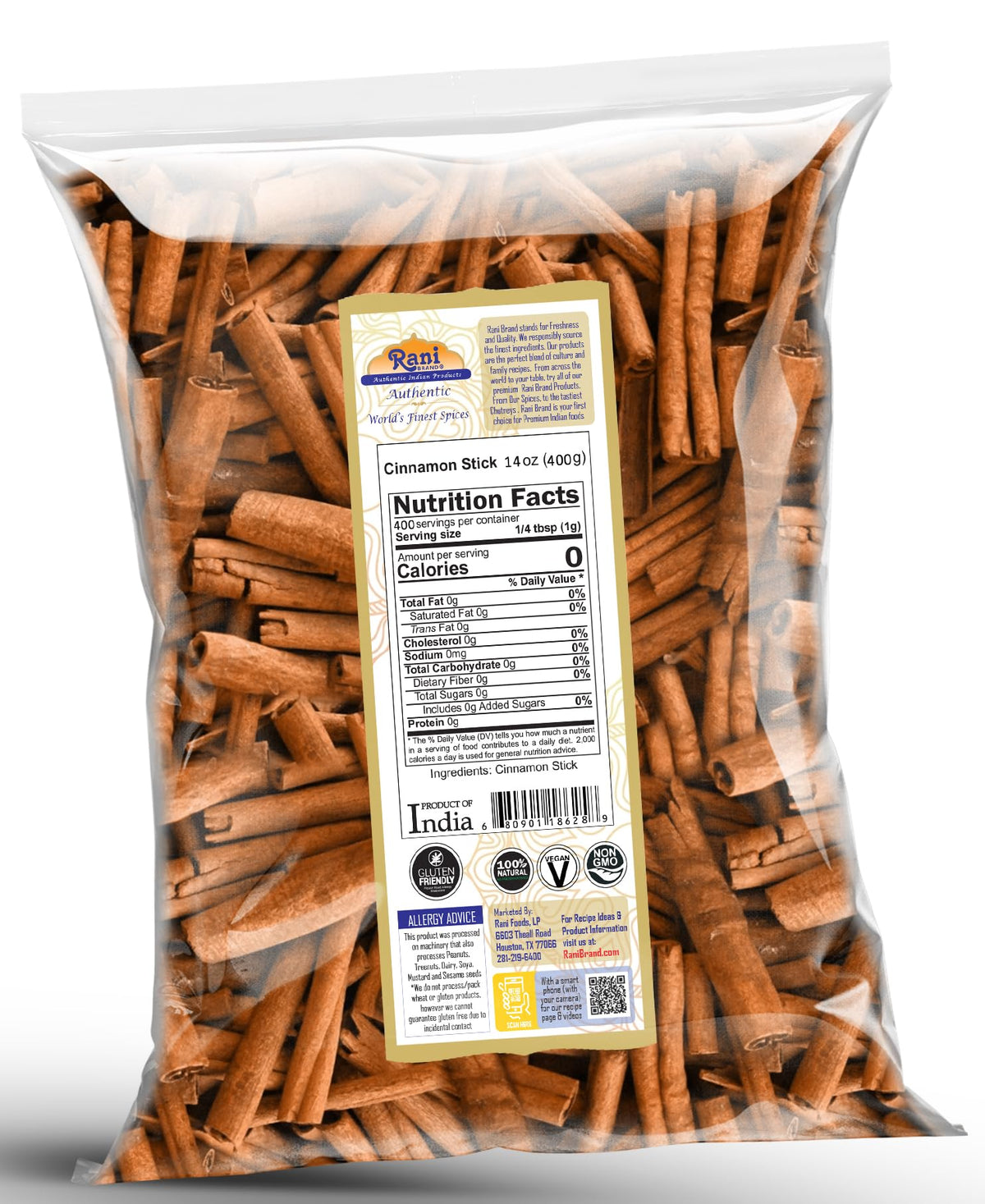 Rani Cinnamon Sticks long 3 inch sticks for easy infusion