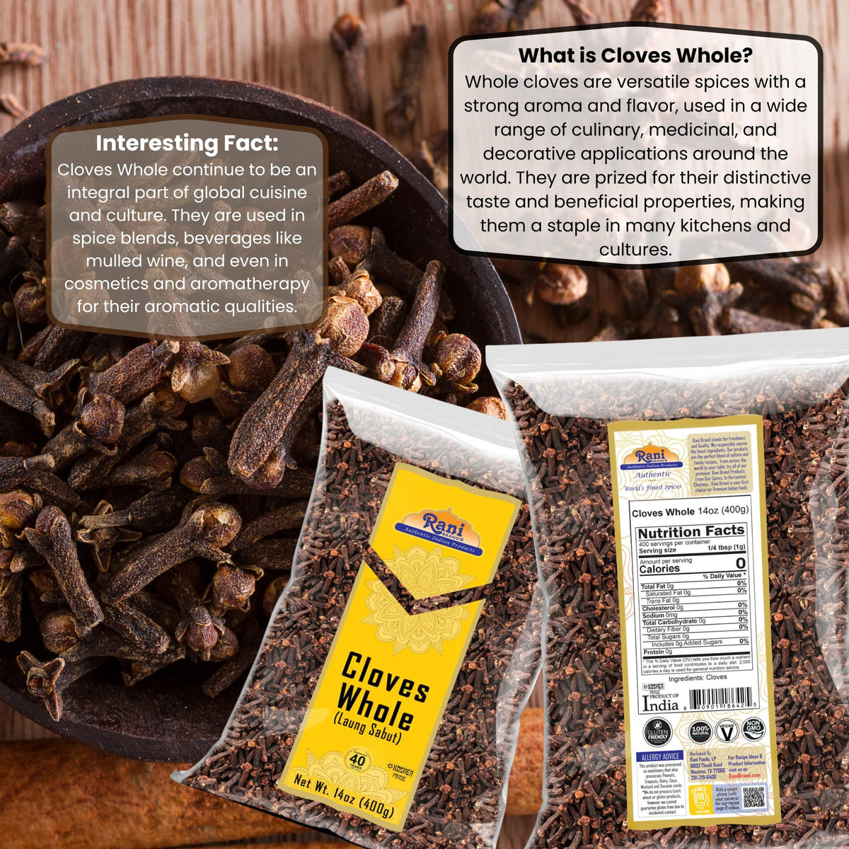 Rani Cloves Whole tea infusion for a warm aromatic brew
