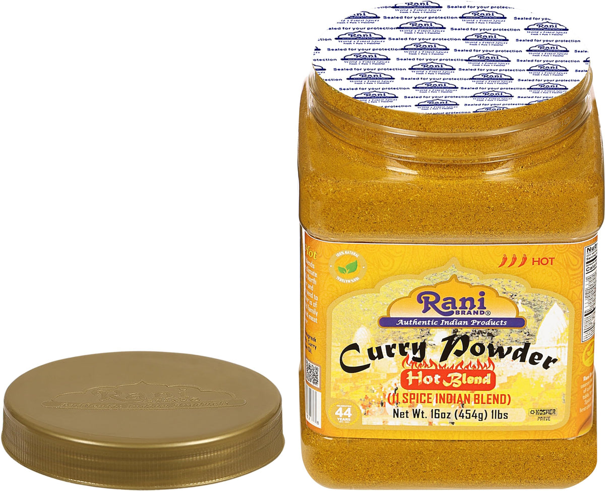 Lineup of 11-spice blend in Rani curry powder hot
