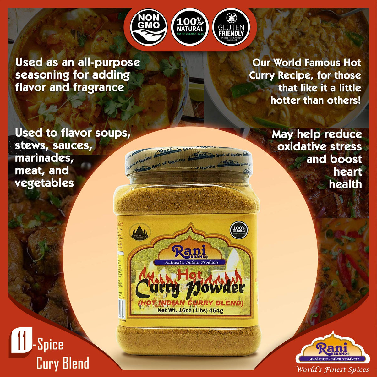 Rani curry powder hot rich color for curry bases