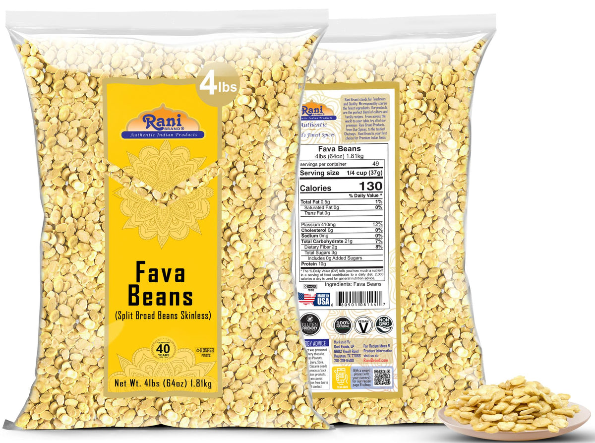 Rani Fava beans gluten-free option for diverse diets.