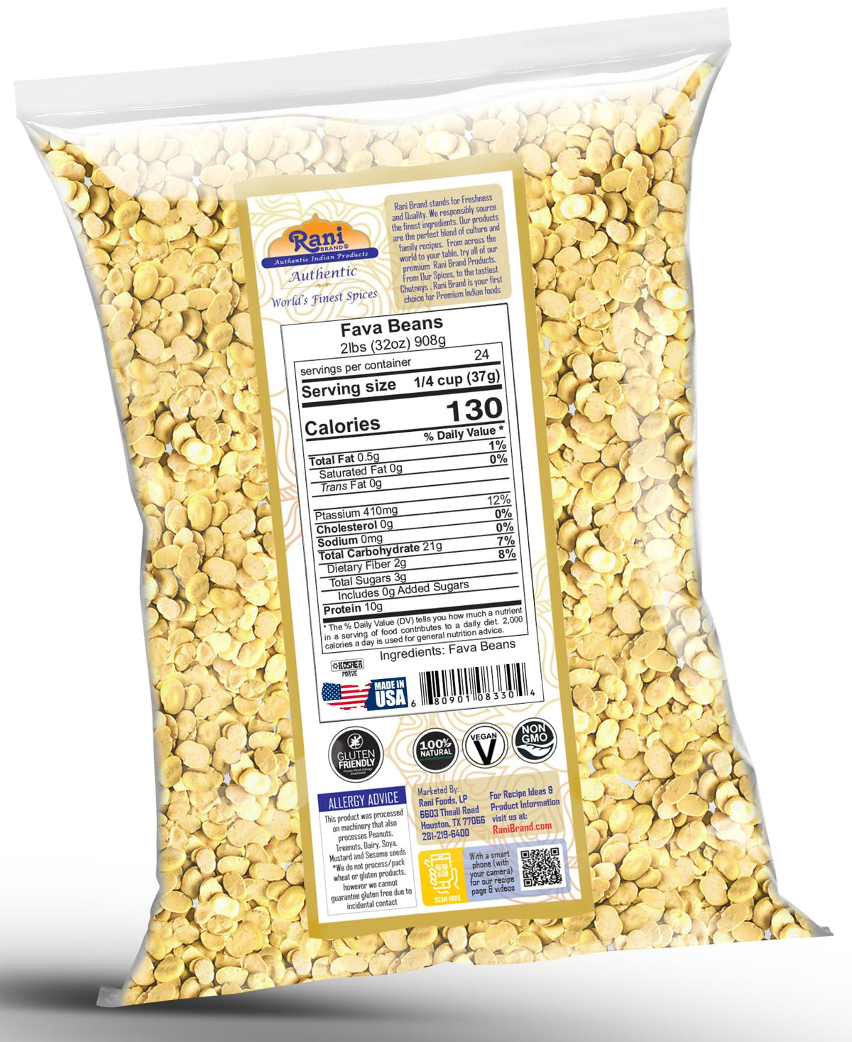 Rani Fava Beans kosher label reassures dietary compliance