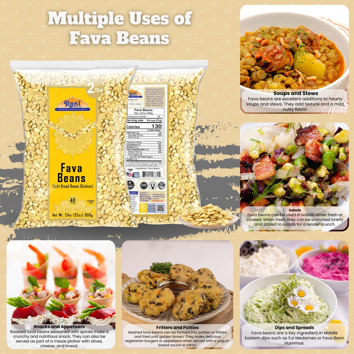Rani Fava Beans packaging USA shows quality sourcing for families