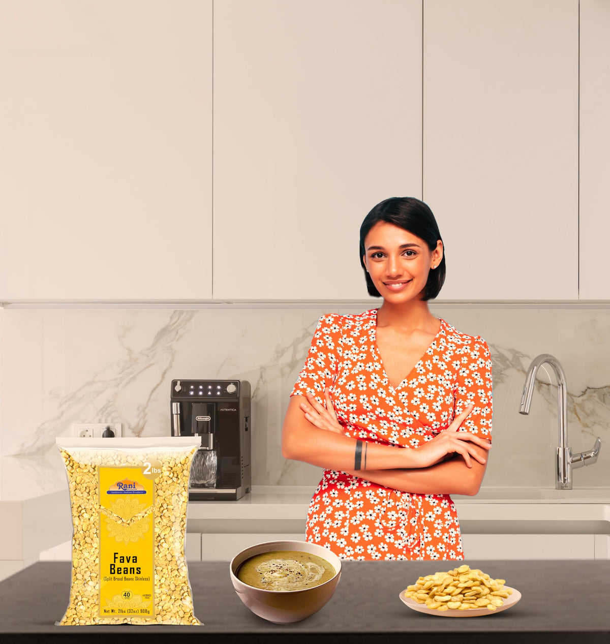 Rani Fava Beans plant protein plated to highlight vegan option