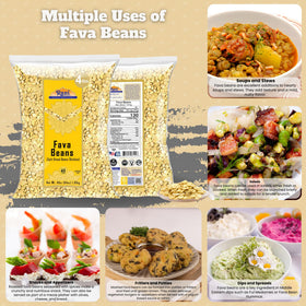 Rani Fava beans skinless bulk shown as protein-rich source for vegan dishes.