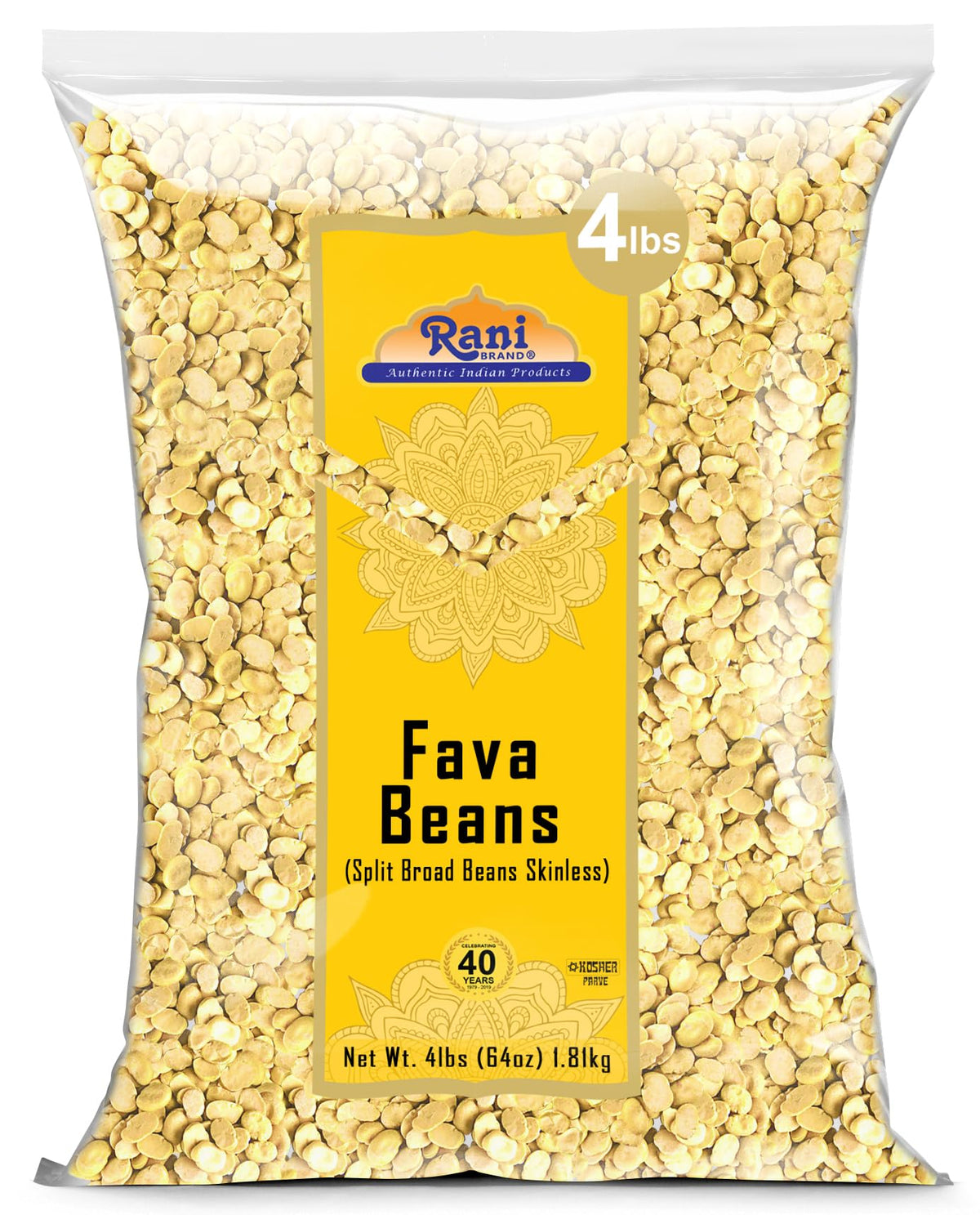 Rani Fava beans skinless bulk bag for versatile vegetarian meals and protein.