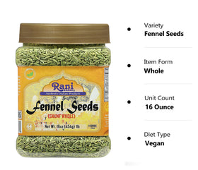 Rani Fennel Seeds pouring from jar for quick seasoning