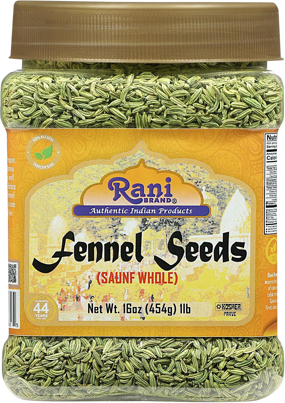 Rani Fennel Seeds whole spice jar showing authentic Indian flavor for cooking