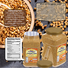 Rani Fenugreek seeds closeup texture for curry tempering aroma