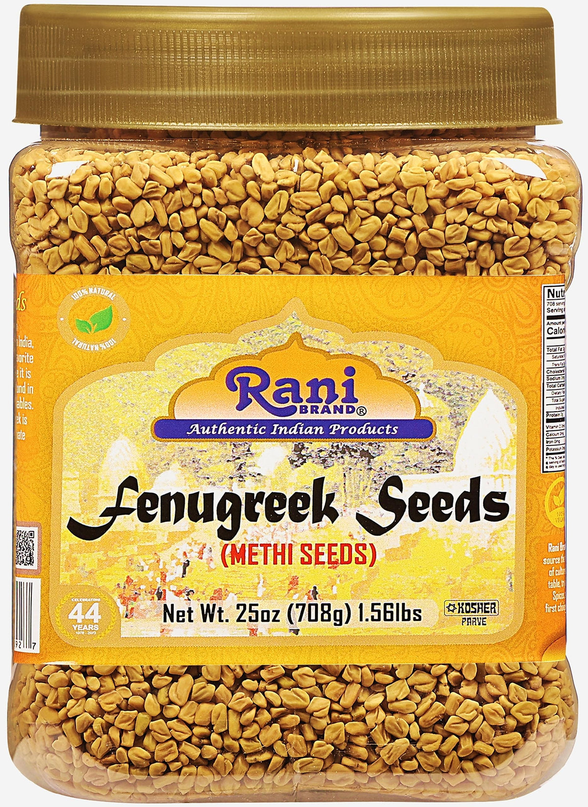 Rani Fenugreek Seeds in the jar front view for authentic Indian cooking.