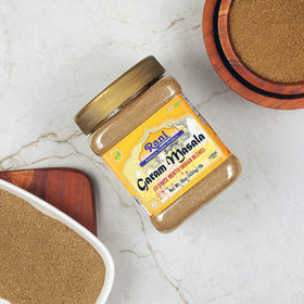 Rani Garam Masala jar displayed on a kitchen shelf