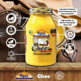 Kosher-certified Rani Ghee batch produced in the USA.