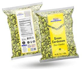 Rani green cardamom pods in spice mill, easy to release aroma.