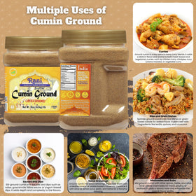 Rani Jeera powder scoop image highlights convenient daily cooking.