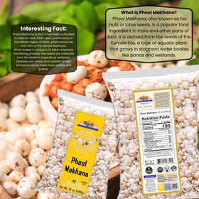 Rani jumbo phool makhana raw bag open suggests ready-to-roast potential.