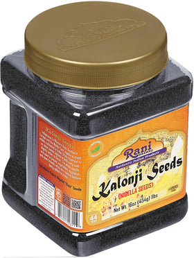 Rani Kalonji seeds gluten-free and non-GMO features highlighted