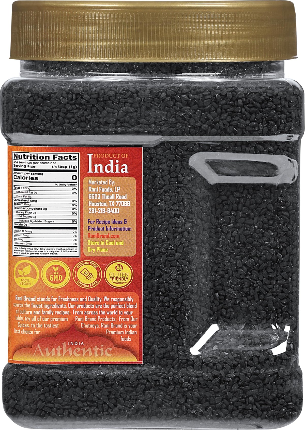 Rani Kalonji seeds in spice mill for easy grinding