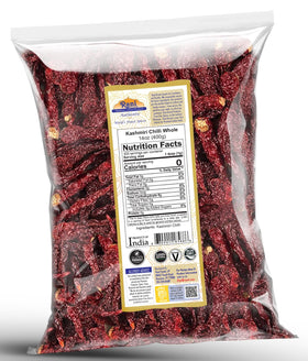 Rani Kashmiri Chilli Whole 14oz label indicating generous spice supply.