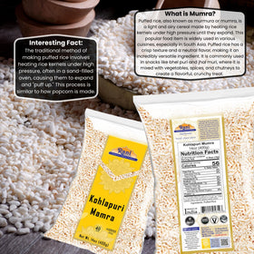 Rani Kohlapuri Mumra added to bhel puri for extra crunch.