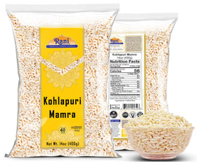 Close-up of airy texture of Rani Kohlapuri Mumra puffed rice.
