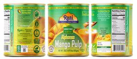 Rani mango puree close-up highlighting rich orange pulp