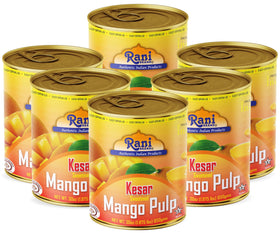 Rani Mango Pulp Puree can with Kesar mango, ready for lassi