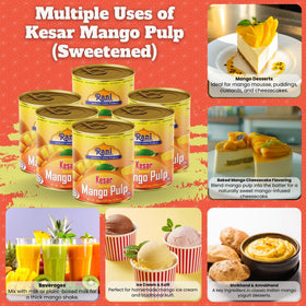 Rani Mango Pulp Puree pack of six cans for batch use