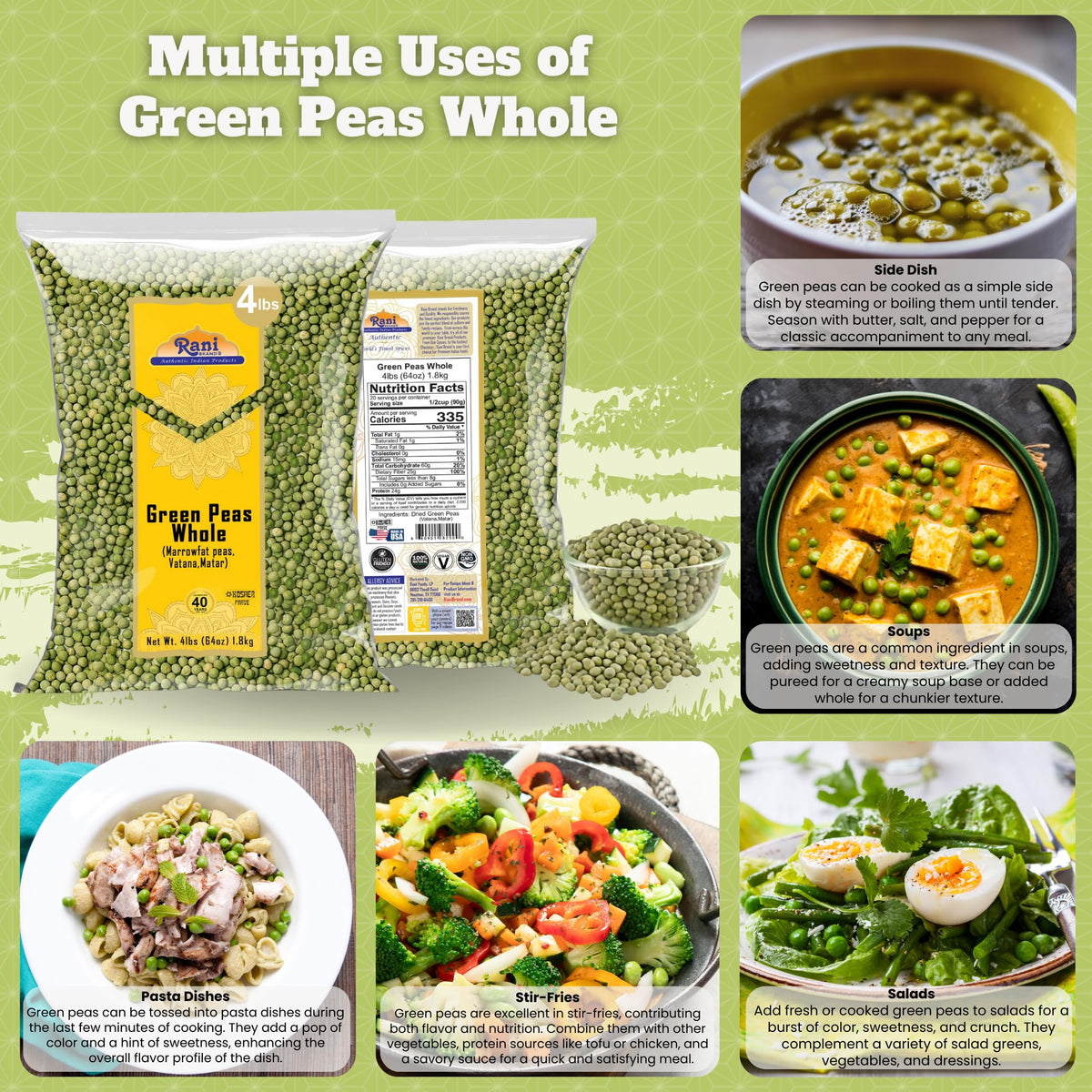 Rani Marowfat dried peas USA product for stews and curries.