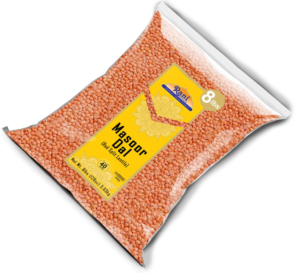 Rani Masoor Dal gluten friendly label on packaging for dietary needs